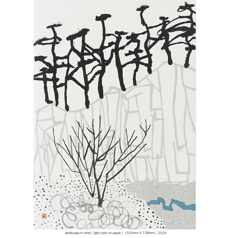 Jang Byeong Eun · Eastbrush · 张炳彥 · Landscape_in_mind · light_color_on_paper · 1030mm_x_728mm · 2024